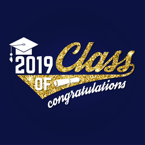 istock Vector Class of 2019 badge. Concept for shirt, print, seal, overlay or stamp, greeting, invitation card. Design with graduation cap, diploma and text 1131325265