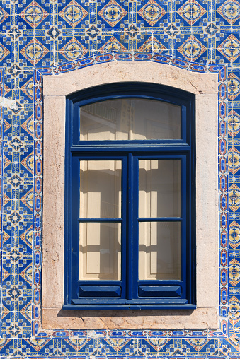 Window with beautiful blue tiles