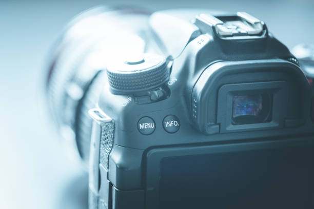 istock Professional photographing: Reflex camera with telephoto lens, cutout 1131330892