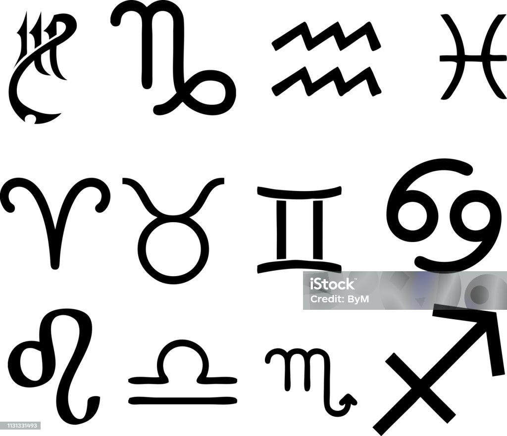 Zodiac Signs Symbols Tattoos Vector Set Stock Illustration - Download Image  Now - Gemini - Astrology Sign, Sign, Icon - iStock
