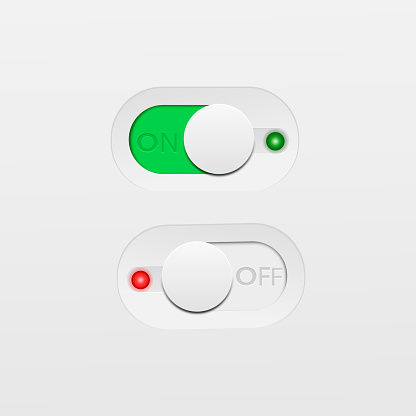 On And Off Toggle Switch Buttons Material Design Switch Buttons Set ...