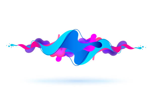 illustrations, cliparts, dessins animés et icônes de onde sonore fluide abstrait multicolore. illustration vectorielle. - état liquide illustrations