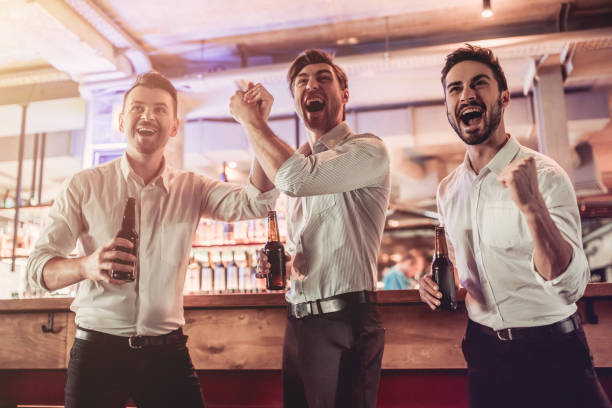 istock Businessmen in bar 1131333390