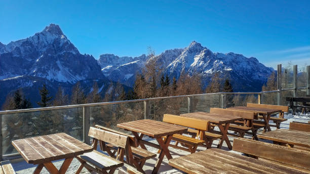 istock Winter landscape in ski resort, Dolomites, Italy 1131335452