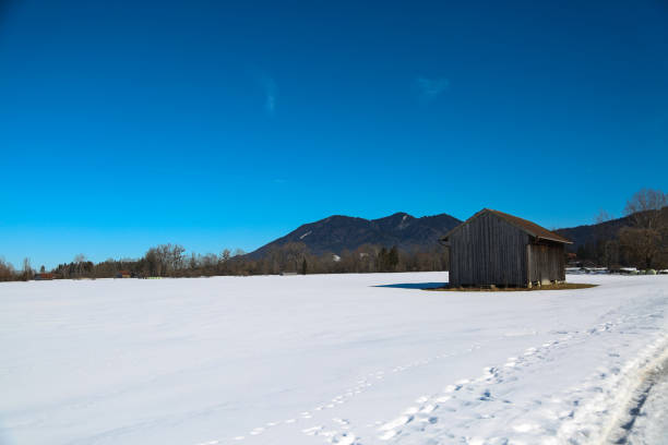 Snowscape in Benediktbeuren, Bavaria, Kochel am See