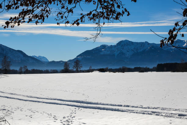 Snowscape in Benediktbeuren, Bavaria, Kochel am See