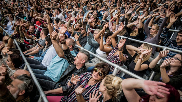 istock Group of spectators cheering in stadium 1131336430