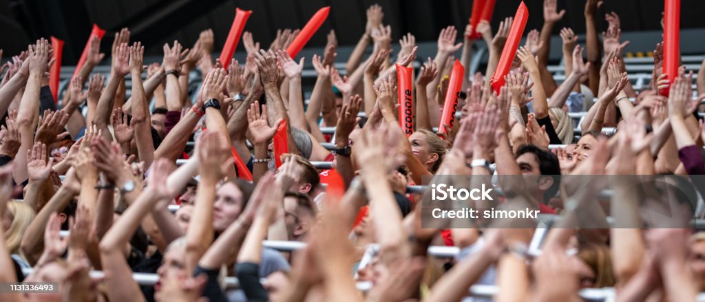 Spectators Cheering Tools Spectators Cheering In Stadium Stock Photo - Download Image Now - 30-39 ...