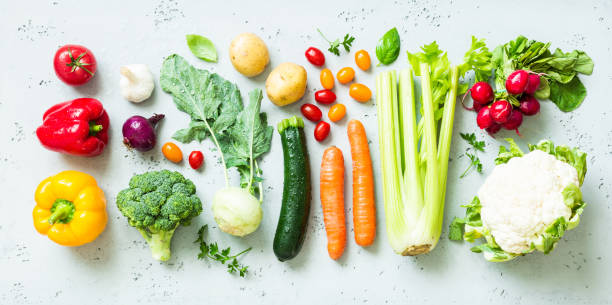 istock Kitchen - fresh colorful organic vegetables on worktop 1131340761