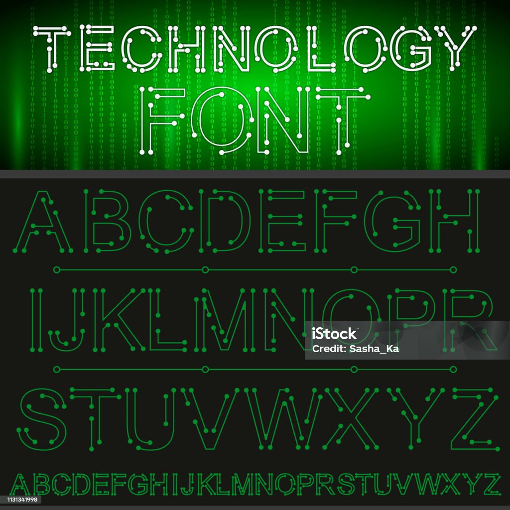 Techfont Tech Vector Font Typeface Unique Design For Technology Circuits ...