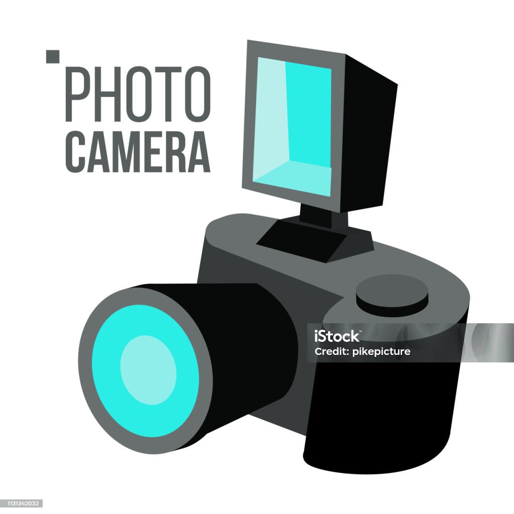 Photo Camera Vector. Simple Icon. Isolated Flat Cartoon Illustration Photo Camera Vector. Simple Icon. Flat Cartoon Illustration Flash stock vector