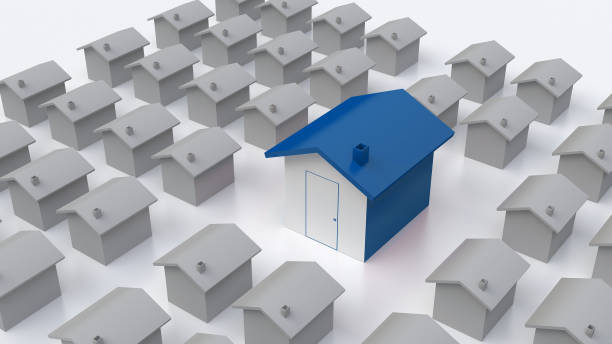 istock house stands out on white background (3D rendering) 1131343557