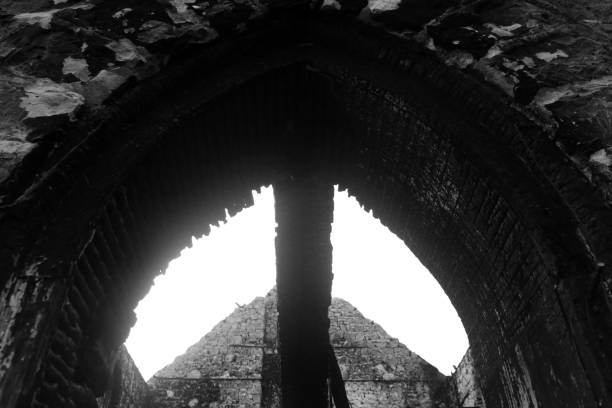 istock Burned church in Eleroy, Illinois, arched window 1131344084