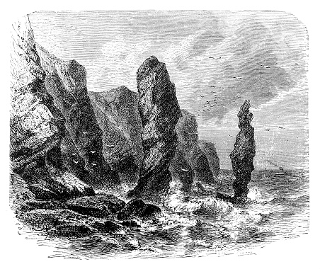 Illustration of the cliffs of Heligoland