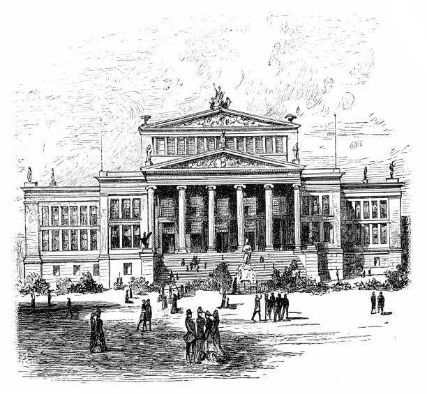 ilustraciones, imágenes clip art, dibujos animados e iconos de stock de el konzerthaus berlin es una sala de conciertos situada en la plaza gendarmenmarkt, en el céntrico barrio berlinés de mitte. - berlin germany gendarmenmarkt schauspielhaus germany