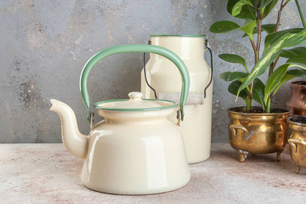istock Vintage enamelled kettle and can 1131348524