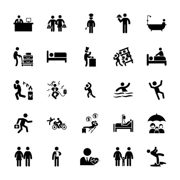 Vector illustration of Daily Routine Pictograms Pack