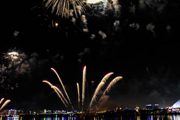 istock Explosion of multi-colored fireworks in Dubai against the night sky on a new year celebrations holidays 1131350030