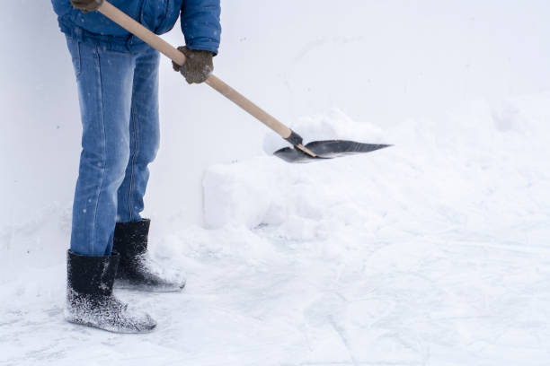 istock Man cleans the ice rink with a big snow shovel 1131350575