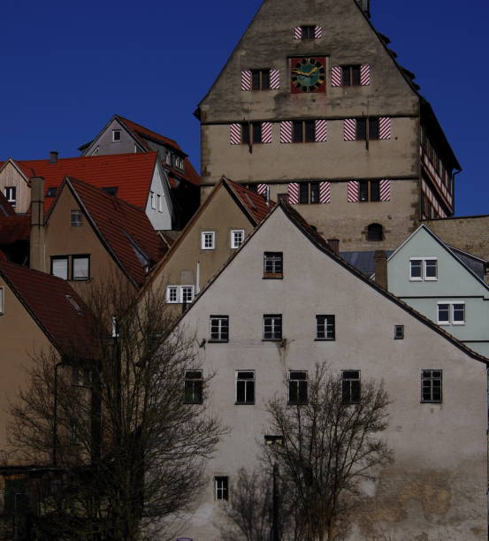 Medieval old town with blue sky