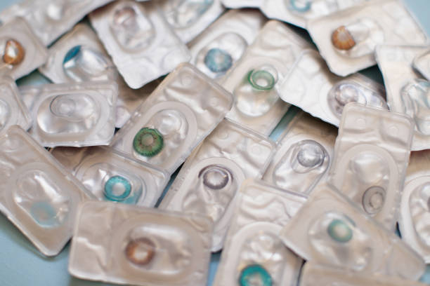 istock Color contact lenses in blister packages 1131352314