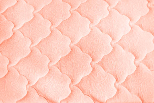 fundo coral vivo da matéria têxtil. textura. vista superior. - mattress embroidery pattern textile - fotografias e filmes do acervo