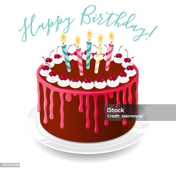 Birthday Cake Stock Illustration - Download Image Now - Cake, Birthday, Sweet Pie
