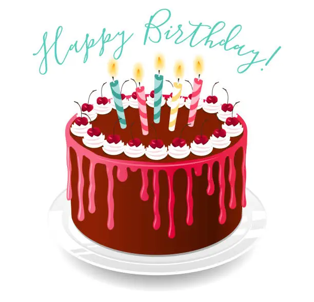 Vector illustration of Birthday cake