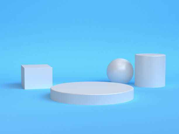 istock 3d Minimalist geometrical abstract background, pastel colors, 3D render. 1131359575