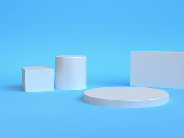 istock 3d Minimalist geometrical abstract background, pastel colors, 3D render. 1131359583
