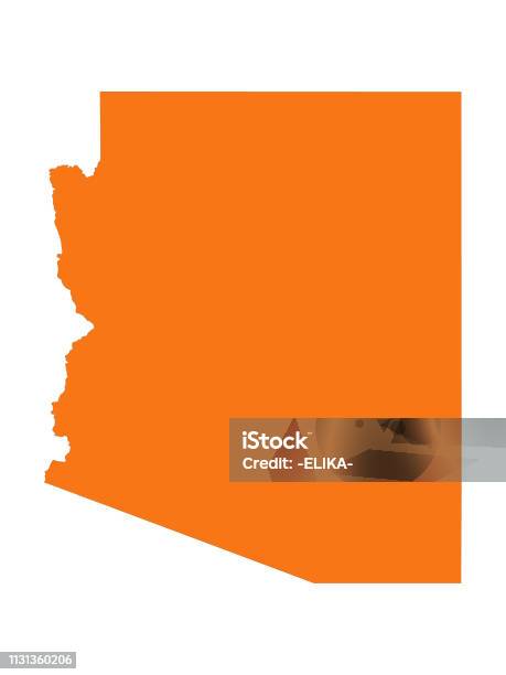 Arizona Map Stock Illustration - Download Image Now - Arizona, Map, Outline