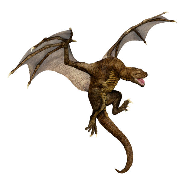 istock 3D illustration fantasy dragon on white 1131364167