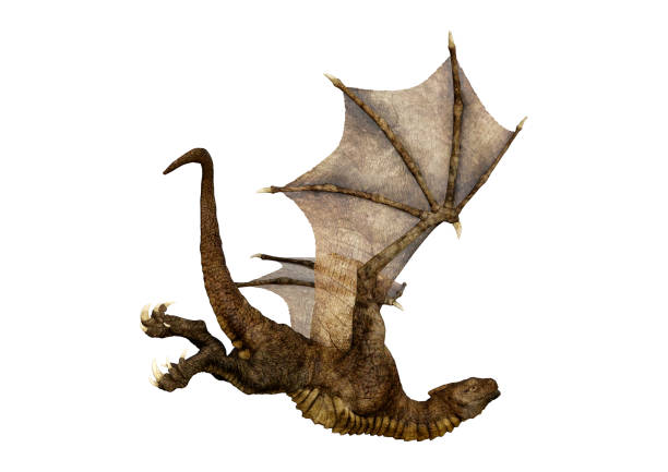 istock 3D illustration fantasy dragon on white 1131364176