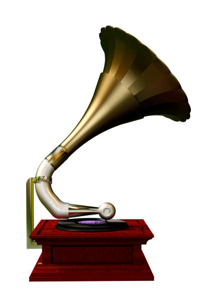 istock 3D illustration vintage gramophone on white 1131364195