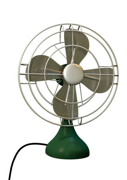 istock 3D illustration retro desk fan on white 1131364203