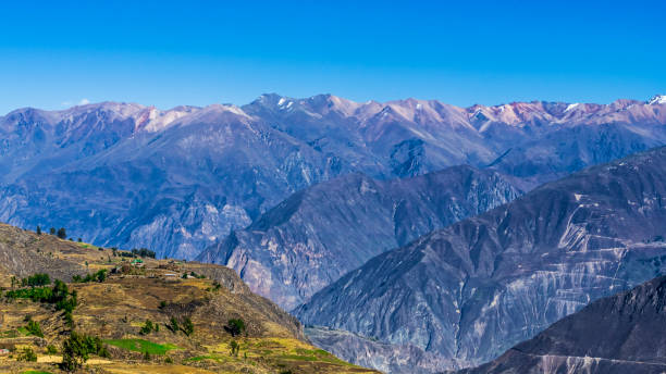 escalas de montanha nos andes peruanos - block the americas mountain peak plateau - fotografias e filmes do acervo