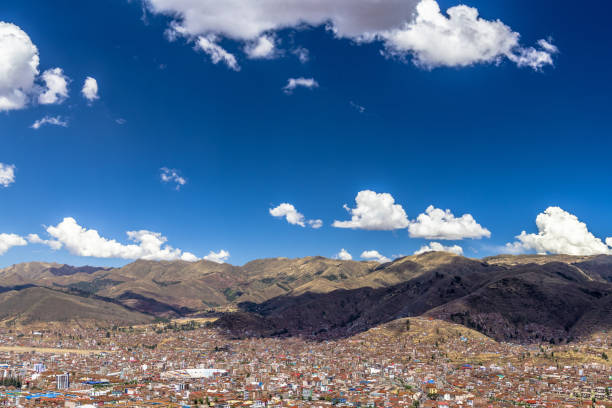 istock Blue sky over the city of Cusco 1131365343