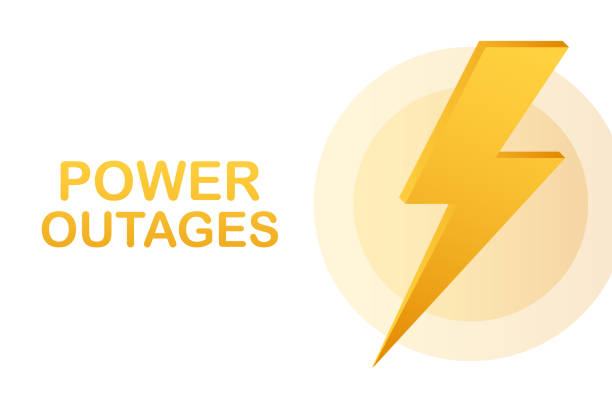 Power outages. Badge, icon, stamp, logo. Vector illustration. Power outages. Badge, icon, stamp, logo. Vector stock illustration. electric plug dark stock illustrations
