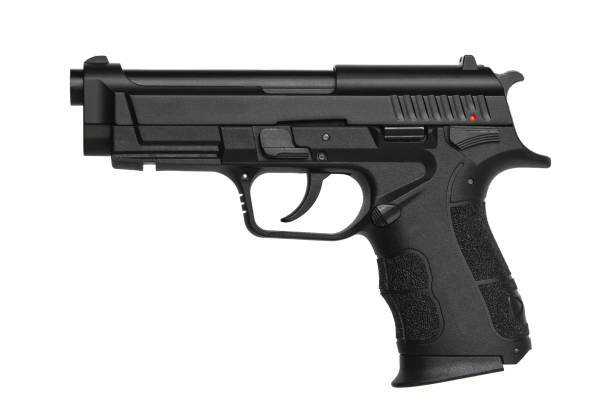 istock black gun pistol isolated on white back 1131366431