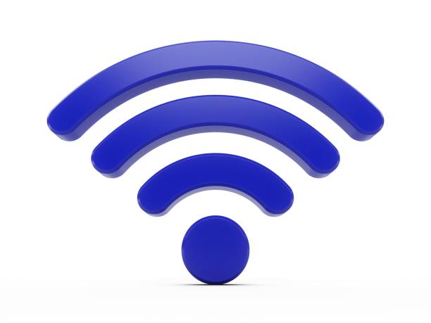 istock 3D Rendering Blue Wifi Wireless Network Symbol isolated on white background 1131366690