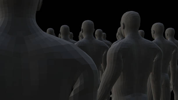 istock Crowd of 3d people. 3D illustration 1131370095