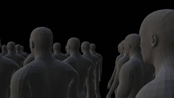 istock Crowd of 3d people. 3D illustration 1131370100