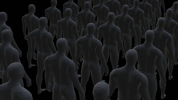 istock Crowd of 3d people. 3D illustration 1131370133