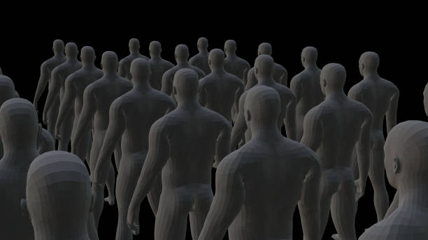 istock Crowd of 3d people. 3D illustration 1131370175