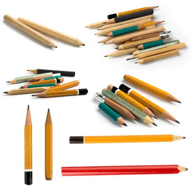 istock Set of Short Pencils on Isolated White Background 1131374102