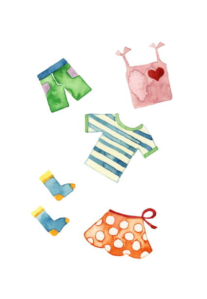 Children's clothing Children's clothing
Clothes in summer are various tシャツ stock illustrations