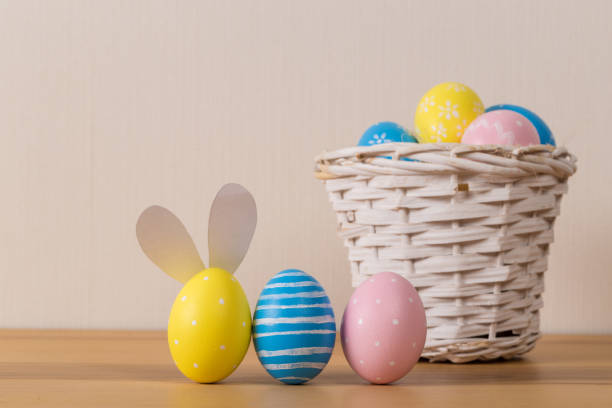 istock Easter eggs in the basket. Easter holiday concept. 1131374379