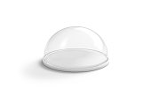 Blank white glass cap for cake plate mockup, isolated