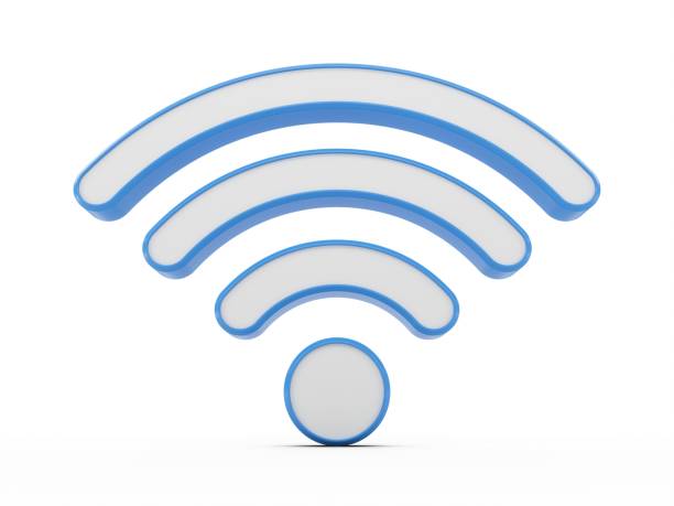 istock 3D Rendering Blue Wifi Wireless Network Symbol isolated on white background 1131378427