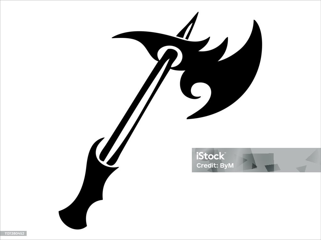 Tribal Tattoo Axe Style Design 2 Stock Illustration - Download Image Now -  Axe, Black Color, Chrome - iStock
